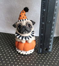 Load image into Gallery viewer, Halloween Pug in Pumpkin Hand Sculpted Collectible