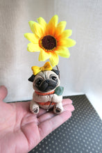 Load image into Gallery viewer, Sunflower Pug Hand Sculpted Collectible