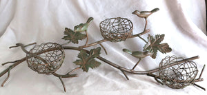 Birds and Leaves Metal Sphere or Candleholder