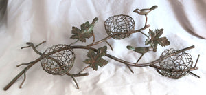 Birds and Leaves Metal Sphere or Candleholder