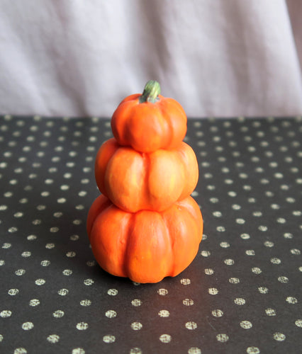 Halloween Orange Pumpkin trio Miniature Furever Clay Collectible