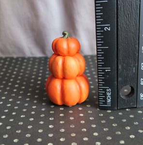 Halloween Orange Pumpkin trio Miniature Furever Clay Collectible