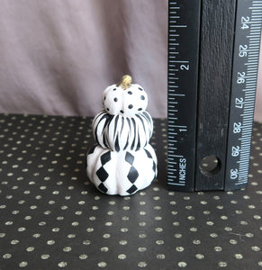 Halloween Black & White Pumpkin trio Miniature Furever Clay Collectible