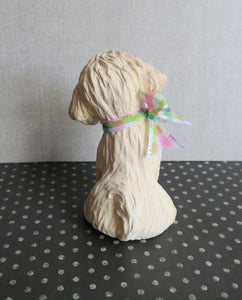 Doodle with Spring Colored bow, Goldendoodle, Labradoodle, any Poodle mix Handmade Resin Collectible