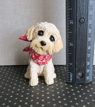 Load image into Gallery viewer, Doodle with bandana, Goldendoodle, Labradoodle, any Poodle mix Handmade Resin Collectible