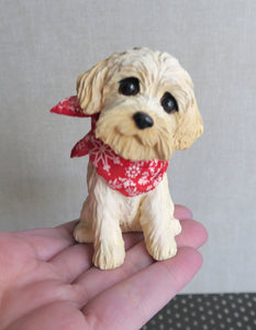Doodle with bandana, Goldendoodle, Labradoodle, any Poodle mix Handmade Resin Collectible