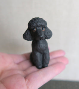 Black Poodle Mini Handmade Resin Collectible