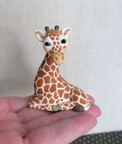 Giraffe Collectible Shelf sitter Handmade & Painted Resin
