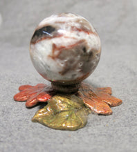 Load image into Gallery viewer, Autumn Leaves Sphere Holder Hand Sculpted Clay Collectible Sphere Stand