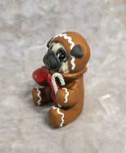 Load image into Gallery viewer, Gingerbread Christmas Cutie Pug Hand Sculpted Collectible