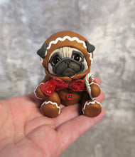 Load image into Gallery viewer, Gingerbread Christmas Cutie Pug Hand Sculpted Collectible