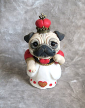 Load image into Gallery viewer, Kiss the ring Royal Queen Pug Hand sculpted Clay Collectible