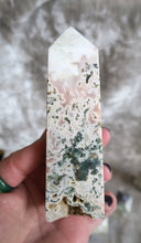 Load image into Gallery viewer, Pink Moss Agate Towers with some Druzies