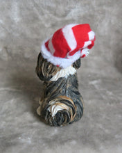 Load image into Gallery viewer, Christmas Havanese with Hat and Stocking Hand Sculpted Collectible