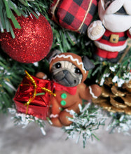 Load image into Gallery viewer, Fawn PUGS Tabletop Lighted Christmas Tree with Hand Sculpted Pugs