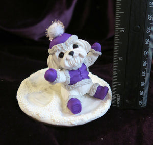 Making Snow Angels Maltese Hand Sculpted Collectible