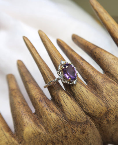 Sterling Silver Amethyst Gemstone Ring