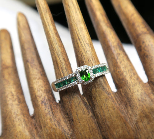 Sterling Silver Green Tourmaline Gemstone Ring