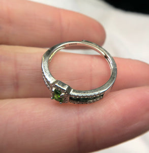 Sterling Silver Green Tourmaline Gemstone Ring