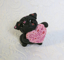 Load image into Gallery viewer, Valentine Pugs-n-Kisses Hand Sculpted Collectible