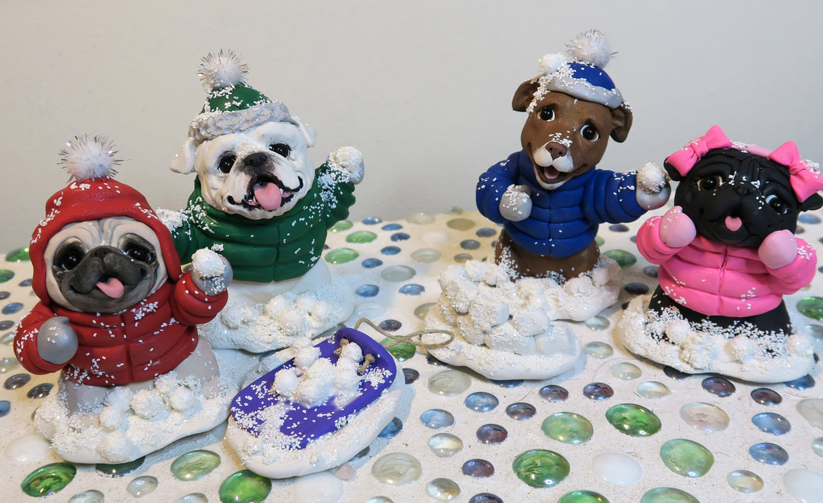 *RESERVED- ONLY FOR ROSE* Snowball fight Hand Sculpted Collectibles