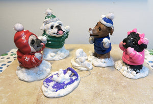 *RESERVED- ONLY FOR ROSE* Snowball fight Hand Sculpted Collectibles