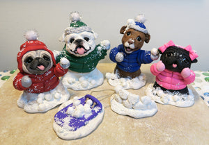 *RESERVED- ONLY FOR ROSE* Snowball fight Hand Sculpted Collectibles