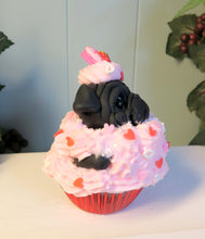 Load image into Gallery viewer, Valentine Pug Cupcake Hand Sculpted Collectible