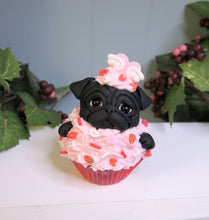 Load image into Gallery viewer, RESERVED ORDER for Rose only***Valentine Pug Cupcakes Hand Sculpted Collectibles