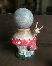 Load image into Gallery viewer, Snail &amp; Mushroom Sphere Holder Hand Scuplted Clay Collectible Sphere Stand