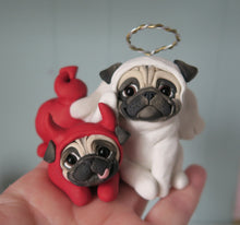 Load image into Gallery viewer, Lil&#39; Devil/Angel Pug set Hand Sculpted Collectible