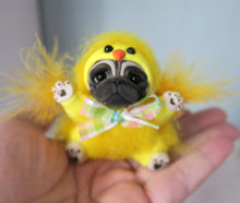 Load image into Gallery viewer, Easter Fuzzy Feathery Pug Chick Hand Sculpted Collectible