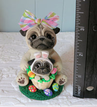 Load image into Gallery viewer, Easter Pug Mom and baby bunny Pug  Hand Sculpted Collectible