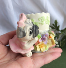 Load image into Gallery viewer, Pug Easter Egg Cup, Porcelain and Clay egg holder -Hand Sculpted Collectible