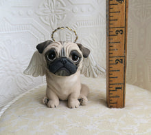 Load image into Gallery viewer, Pug Angel with wings and a halo Hand sculpted Clay Collectible