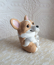 Load image into Gallery viewer, Playful Corgi Hand sculpted Clay Collectible