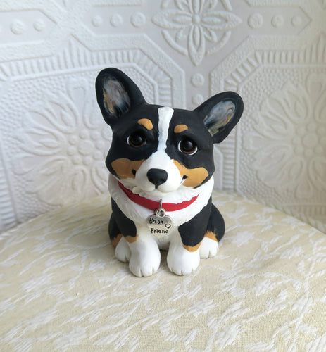 Best Friend Corgi Hand sculpted Clay Collectible