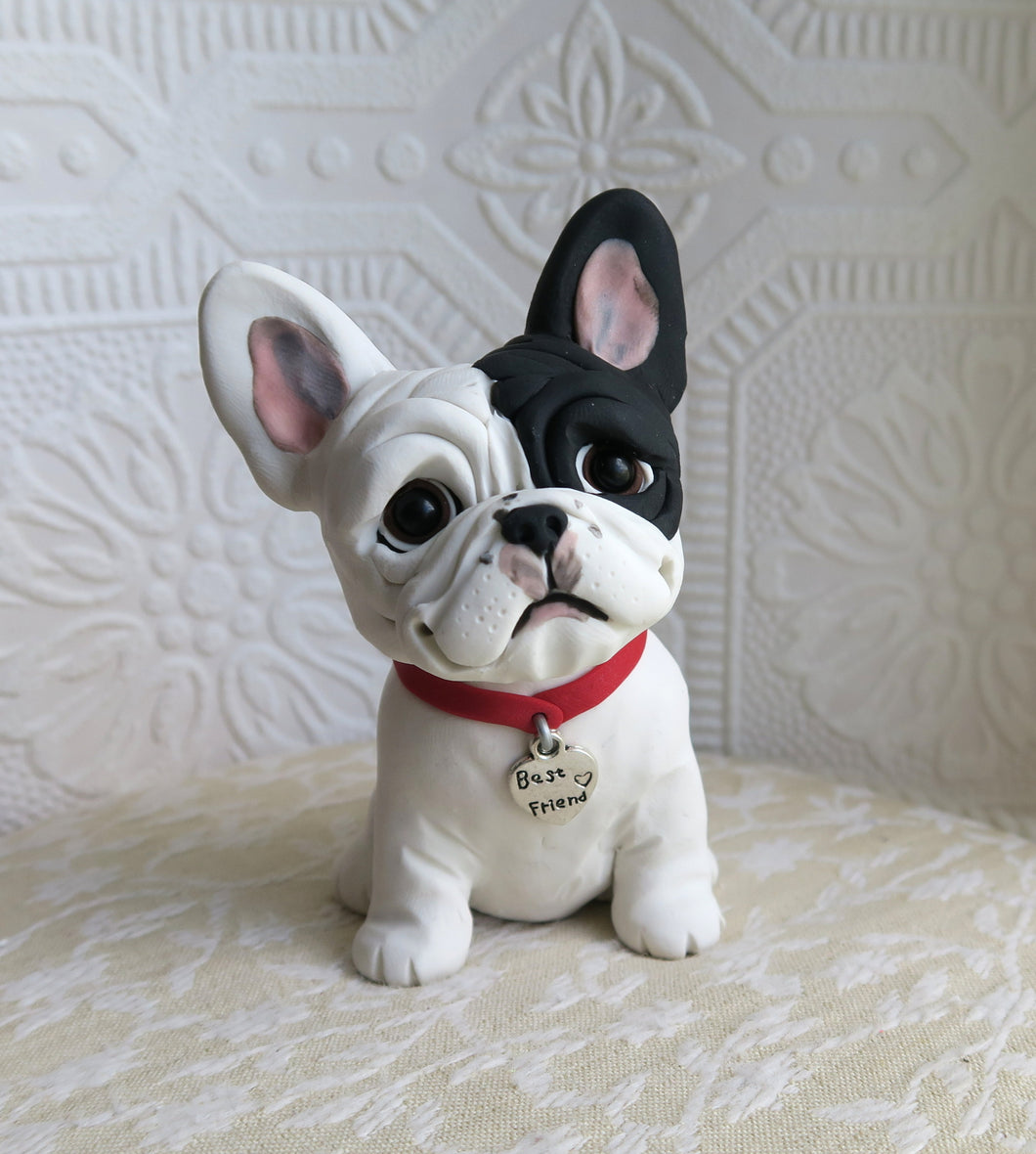 Best Friend French Bulldog Hand sculpted Clay Collectible