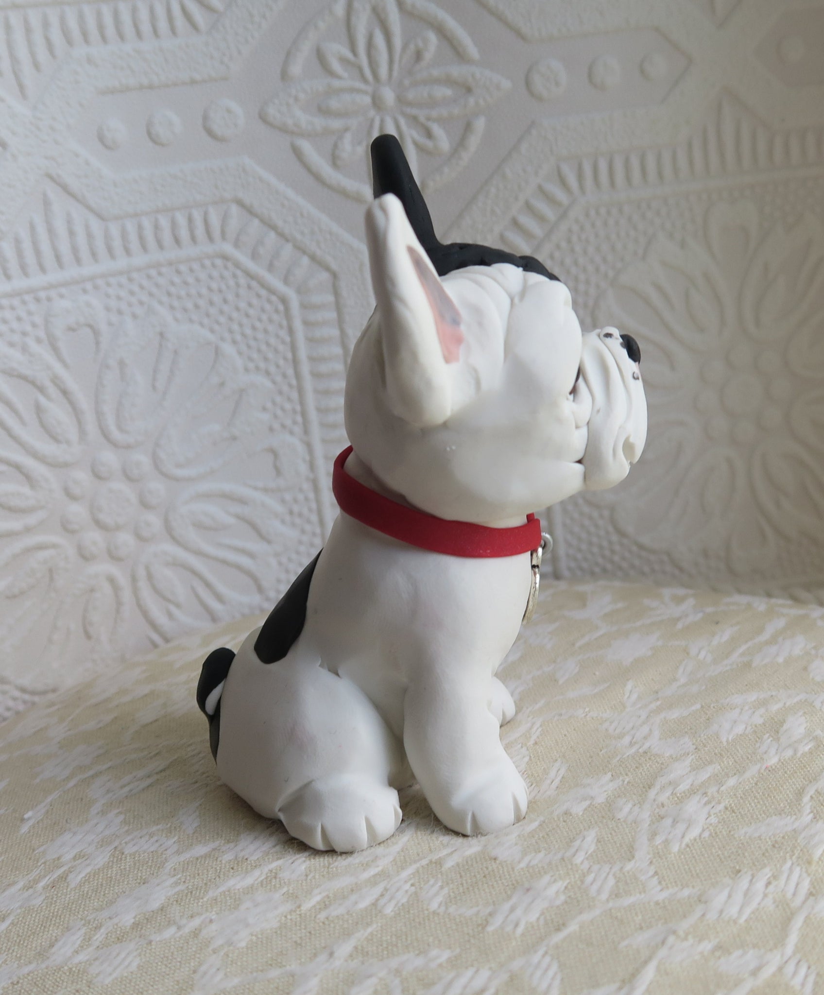 White Puppy Hand Sculpted polymer clay by Raquel maltese by theWRC, $22.00