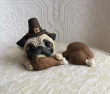 Load image into Gallery viewer, RESERVED ORDER for SonyaThanksgiving Pug Pilgrim/Indian Sculptures