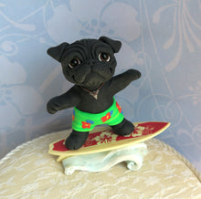 Load image into Gallery viewer, Surfer Beach Boy Pug Sculpture