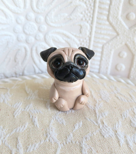 Pocket Pug Hand sculpted Clay Collectible