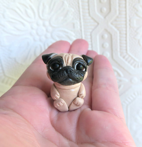 Pocket Pug Hand sculpted Clay Collectible