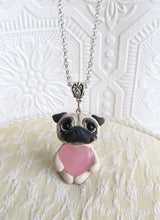 Load image into Gallery viewer, Fawn Pug Love &amp; Healing Rose Quartz pendant necklace