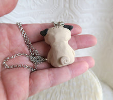 Load image into Gallery viewer, Fawn Pug Love &amp; Healing Rose Quartz pendant necklace