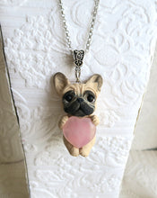 Load image into Gallery viewer, French Bulldog Love &amp; Energy Rose Quartz pendant necklace