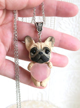 Load image into Gallery viewer, French Bulldog Love &amp; Energy Rose Quartz pendant necklace