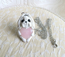 Load image into Gallery viewer, Maltese Love &amp; Healing Heart Stone pendant necklace