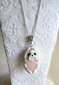 Maltese Love & Healing Heart Stone pendant necklace