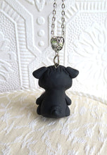 Load image into Gallery viewer, Black Pug Love &amp; Energy Rose Quartz pendant necklace